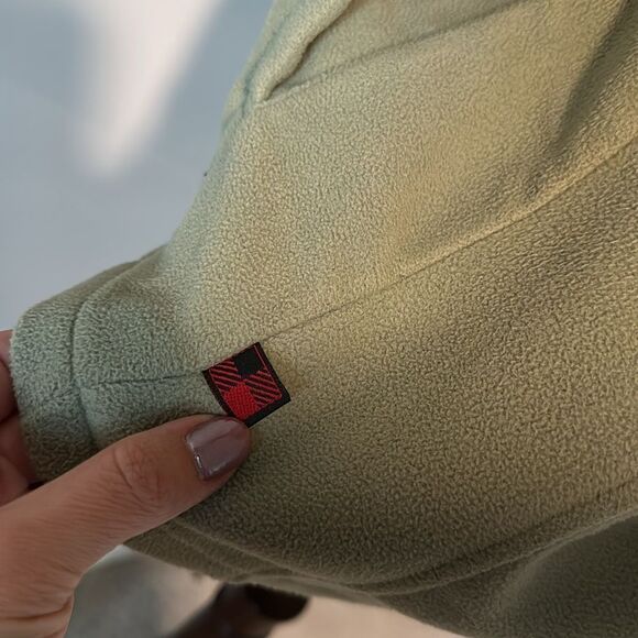 Sz L Woolrich fleece vest sage green full zip pockets - Picture 6 of 9